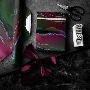 Vibrant Agate Rich Pink en Green Jewel Tone Cadeaupapier