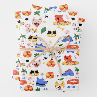 Vibrant Animal Pattern Designs Inpakpapier Vel