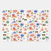 Vibrant Animal Pattern Designs Inpakpapier Vel (Voorkant)