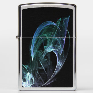 Vibrant Aqua Blue Green Smoke Art Black Tie