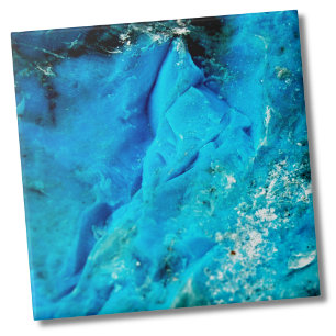 Vibrant Aqua Blue Mineral Stone Tegeltje