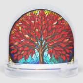 Vibrant Arbre Rouge Vibré verre Art (Arrière)
