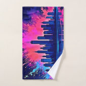Vibrant art de splash Cityscape (Serviette à main)