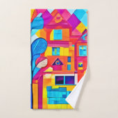 Vibrant Art du paysage urbain (Serviette à main)