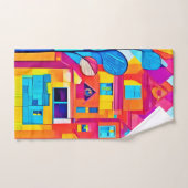 Vibrant Art du paysage urbain (Serviette à main)