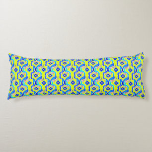 Vibrant Art Nouveau Floral Waterverf Patroon Lichaamskussen