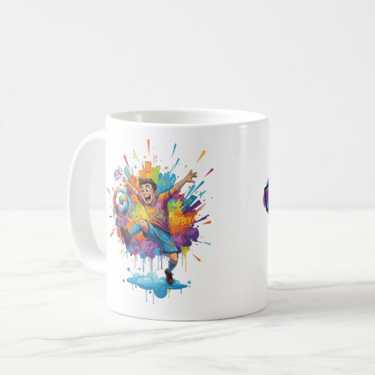 Vibrant Artistic Boy Coffee Mug (Devant gauche)