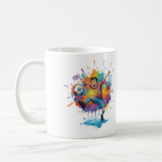 Vibrant Artistic Boy Coffee Mug Koffiemok