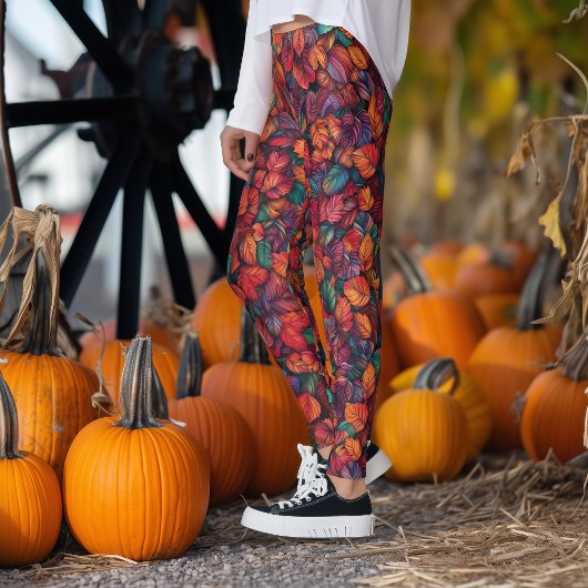 Vibrant Autumn Leaves Leggings