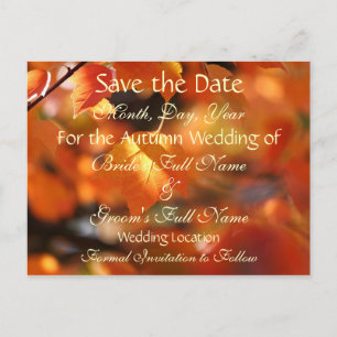 Vibrant Autumn Save the Date Wedding Briefkaart