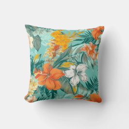 Vibrant Beach Flower Floral Interior Pattern Kussen