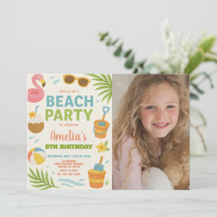 Vibrant Beach Verjaardag Uitnodiging & Decor voor 