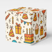 Vibrant Birthday Party Seamless Pattern Bedankdoosjes (Voorkant Zijde)