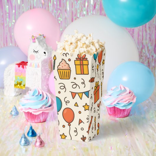 Vibrant Birthday Party Seamless Pattern Bedankdoosjes (Feest)