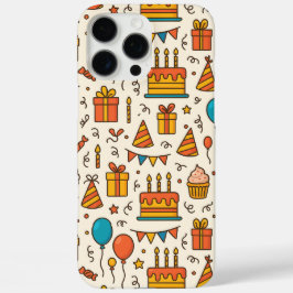Vibrant Birthday Party Seamless Pattern iPhone 16 Pro Max Hoesje