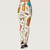 Vibrant Birthday Party Seamless Pattern Leggings (Achterkant)