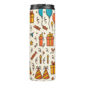 Vibrant Birthday Party Seamless Pattern Thermosbeker (Achterkant)