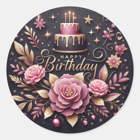 Vibrant birthday sticker (Voorkant)
