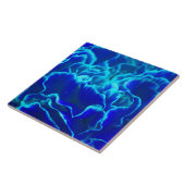 Vibrant blauw en Blauwgroen anjerventiel Tegeltje (Zijkant)