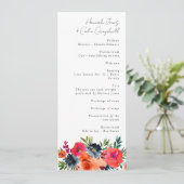 Vibrant Blauw Oranje Rood Botanisch Programma (Staand voorkant)