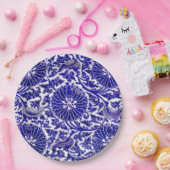 Vibrant blauw sierdesign papieren bordje (Feest)