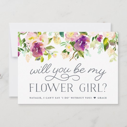 Vibrant Bloom | Bent u mijn Bloemenmeisje-Kaart? Kaart (Voorkant)