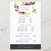 Vibrant Bloom Waterverf Floral Pricing & de Dienst Flyer (Voorkant)