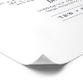 Vibrant Bloom Weddenbalk Menu Sign. Poster (Hoek)