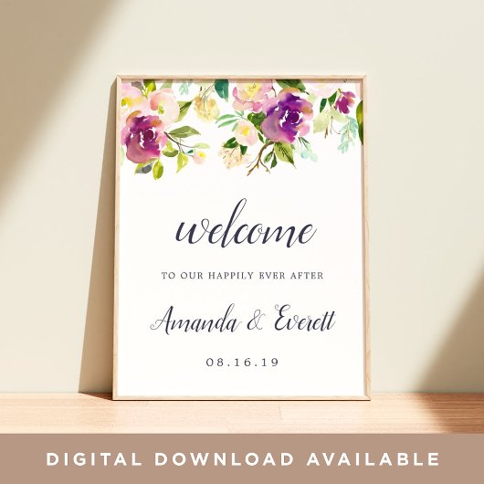 Vibrant Bloom Weddenschap Welkom Poster