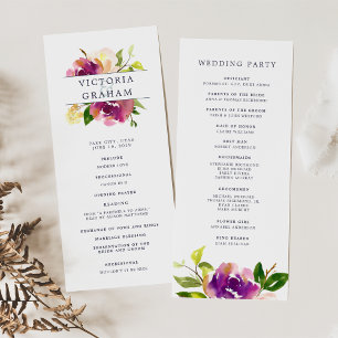 Vibrant Bloom Wedding Ceremony Program Programma