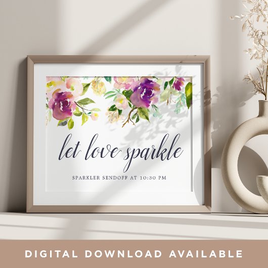 Vibrant Bloom Wedding Sparker Sendoff Sign Poster