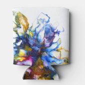 Vibrant Blue Abstract Fluid Art Agate Canvas tas Blikjeskoeler (Achterkant)