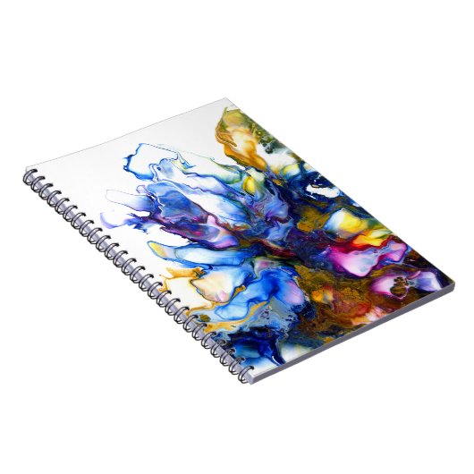 Vibrant Blue Abstract Fluid Art Agate Drawstring B Notitieboek (Rechterzijde)