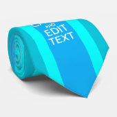 Vibrant Blue Aqua Keep Calm Jouw tekst Union Jack Stropdas (Opgerold)