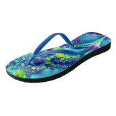 Vibrant Blue Cyan Green Fractal Teenslippers (Schuin)