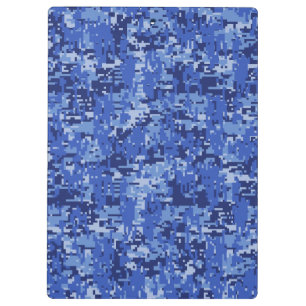 Vibrant Blue Digital Camo Camouflage Textuur Klembord