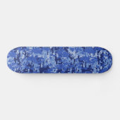 Vibrant Blue Digital Camo Camouflage Textuur Skateboard (Horizontaal)