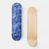 Vibrant Blue Digital Camo Camouflage Textuur Skateboard (Voorkant)
