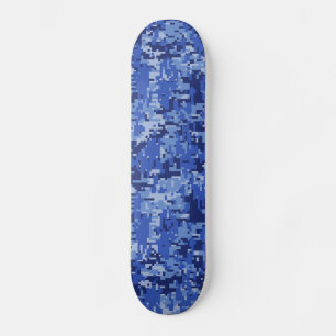 Vibrant Blue Digital Camo Camouflage Textuur Skateboard