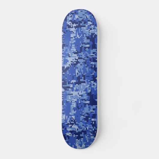 Vibrant Blue Digital Camo Camouflage Textuur Skateboard (Voorkant)