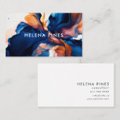 Vibrant Blue oranje Jewel Moderne Abstracte inkt Visitekaartje (Voorkant / Achterkant)