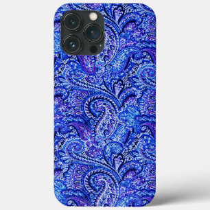 Vibrant Blue Paisley iPhone 13 Pro Max Hoesje