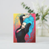 Vibrant Blue Pinup Briefkaart (Staand voorkant)