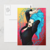 Vibrant Blue Pinup Briefkaart (Voorkant / Achterkant)