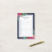 Vibrant Boho Bouquet, aangepaste naam om lijst te  Post-it® Notes (Op bureau)