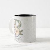 Vibrant Boho floral chic Monogramme Mug pour rubis (Devant gauche)