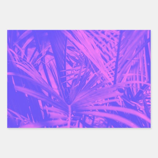 Vibrant Boho Tropical Feuille Botanique Violet ros (Devant)