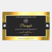 Vibrant brillant orange noir avec logo Étiquette p (Devant)