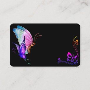Vibrant Butterflies en Border Butterfly w/Ribbon Visitekaartje