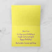 Vibrant Butterfly en Mod Flowers Birthday Kaart (Binnen)